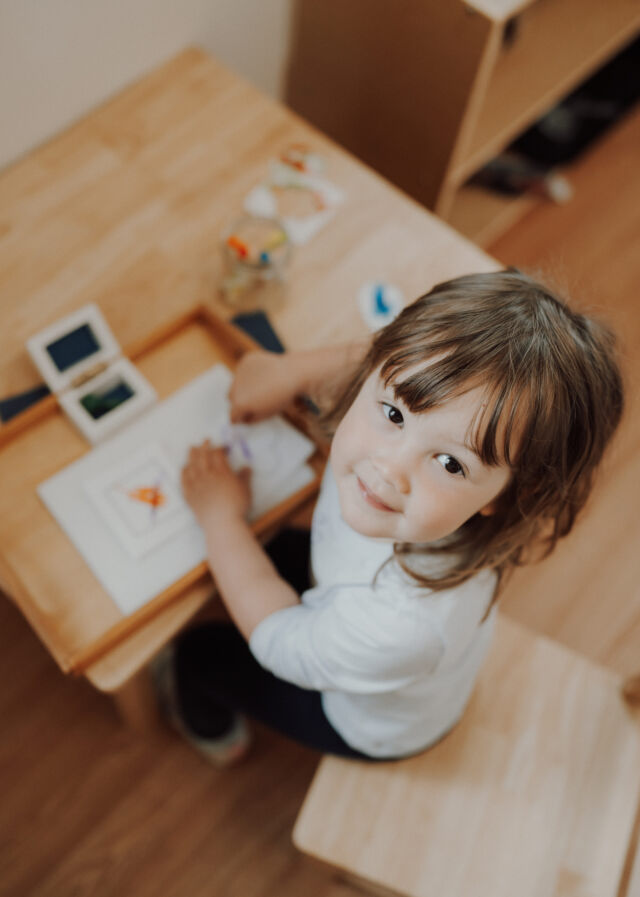 An art project at the little table