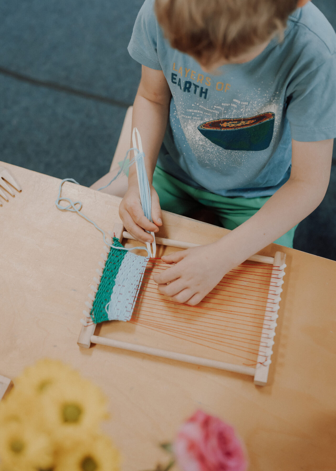 Weaving on a small loom