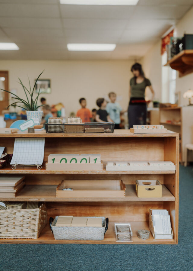 The math shelf in the Primary classroom