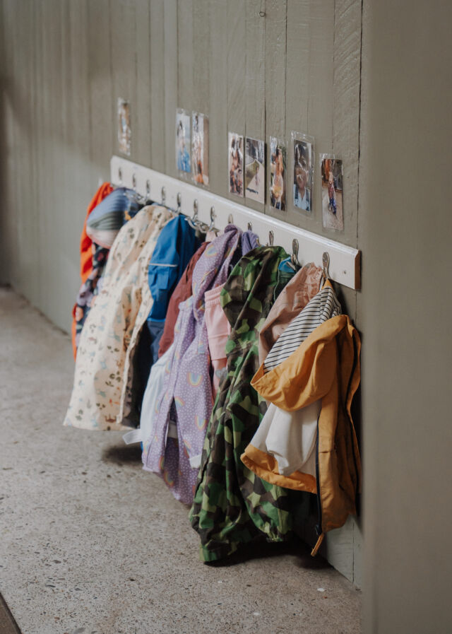 Tiny coats on their hooks