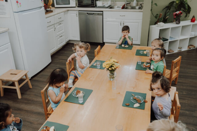 Lunch together in the Toddler House
