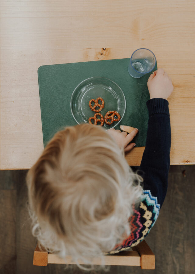 Snack time seen from above