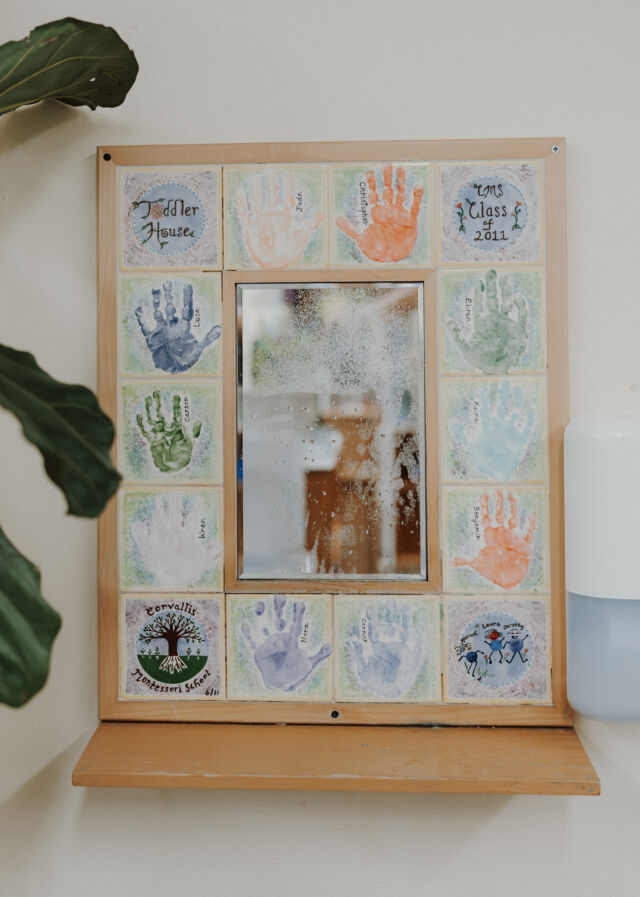 A handprint keepsake made by the class