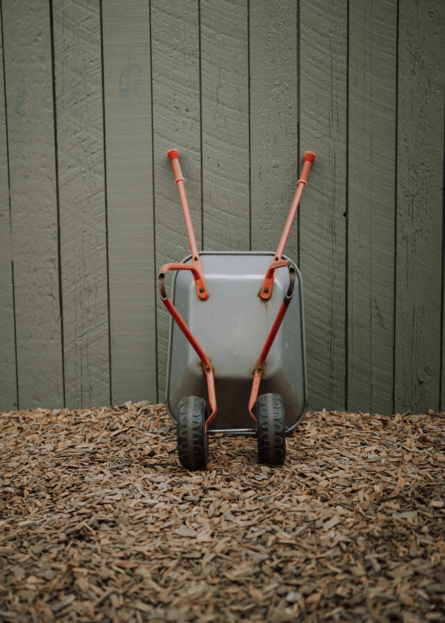 The garden wheelbarrow at rest